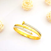 Golden Nail Duo Cuff – Crystal Edition